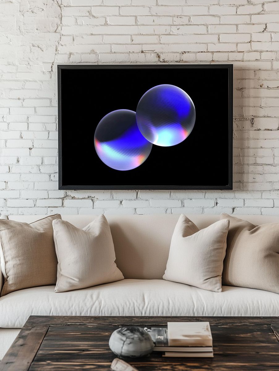 Neon Orb Abstract Poster. room preview