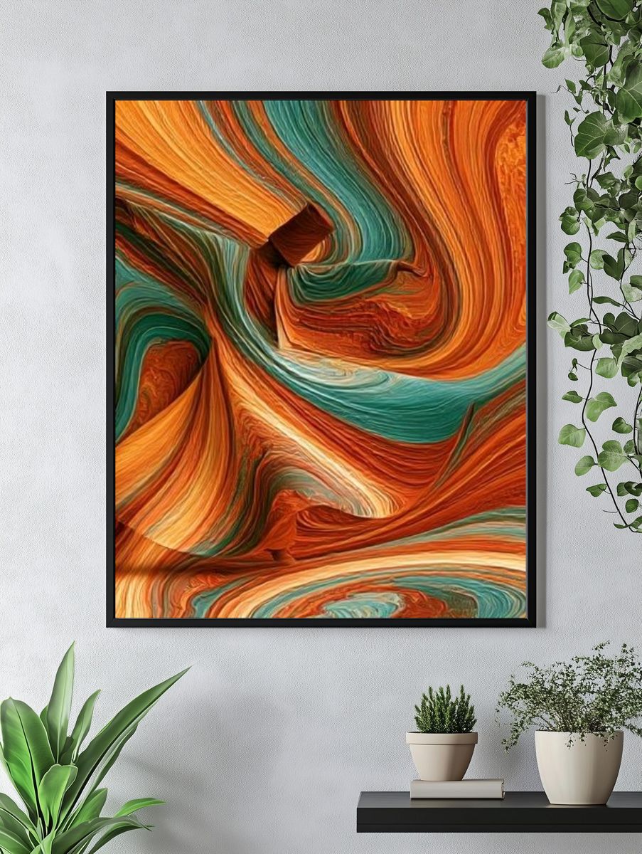 Desert Swirl Abstract Poster. — room view 4