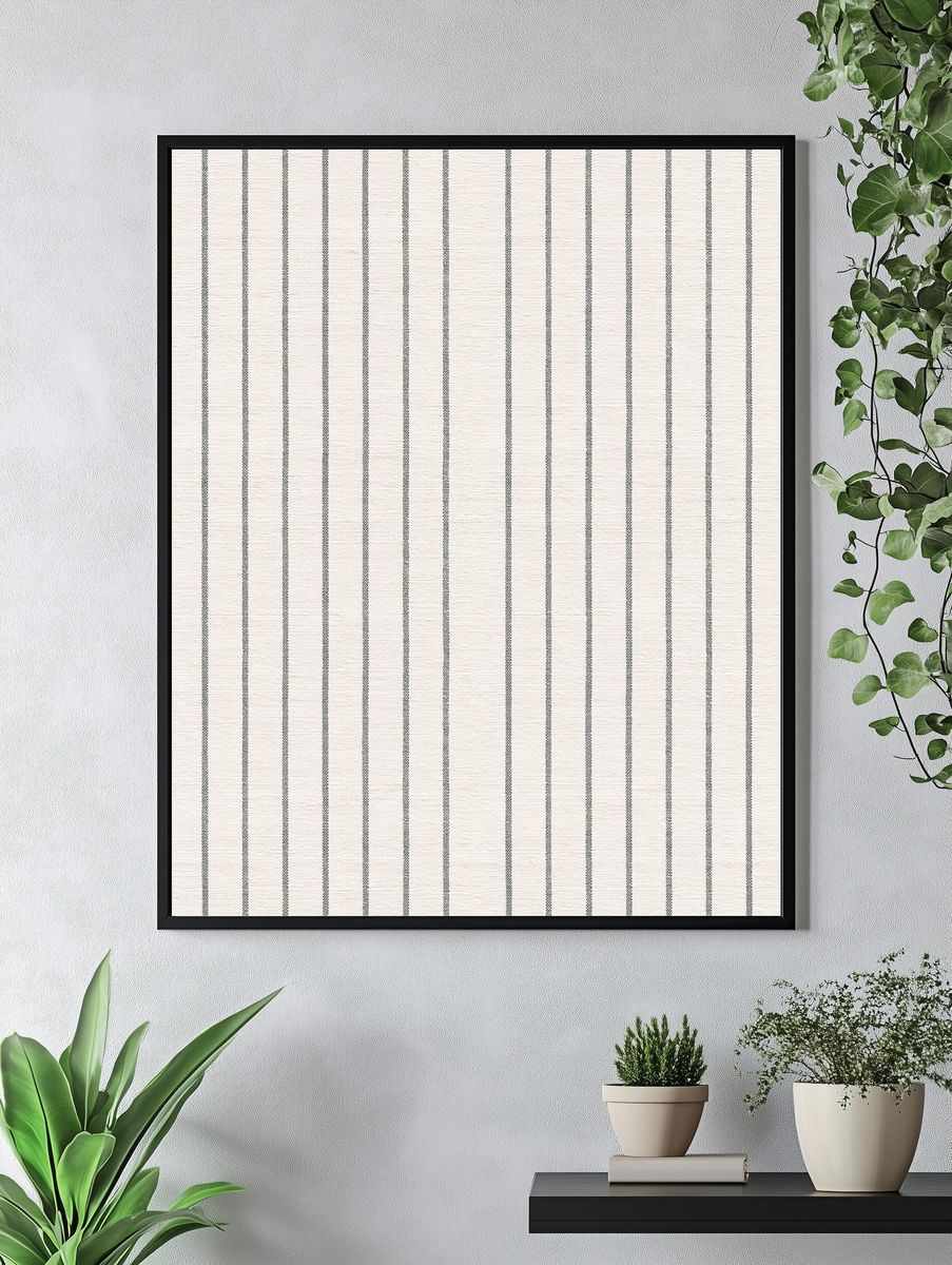 Neutral Striped Textile Poster. — room view 4