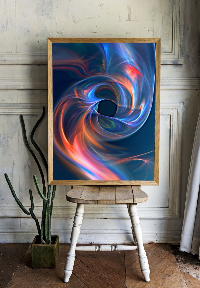 Neon Vortex Abstract Poster. room preview