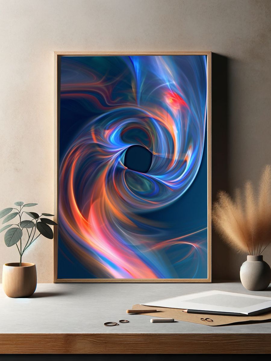 Neon Vortex Abstract Poster. — room view 2