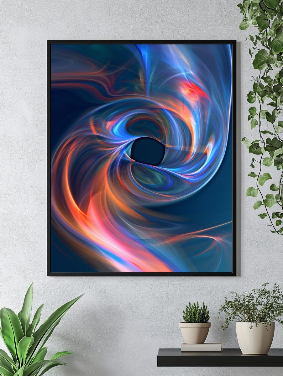 Neon Vortex Abstract Poster. — room view 4