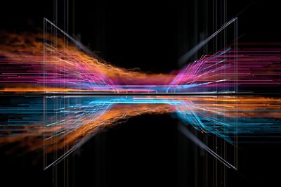 Neon Energy Flow Abstract Poster.
