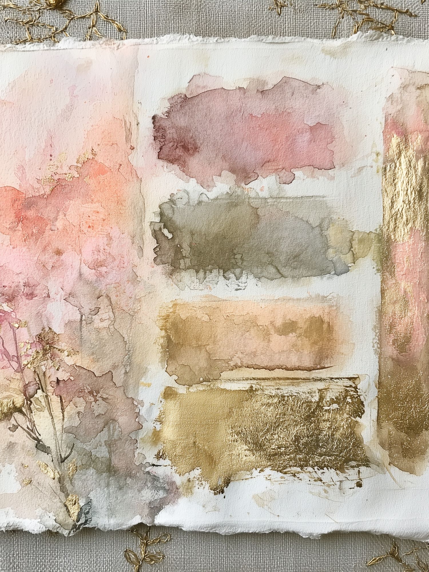 Blush Gold Watercolor Abstract Poster. poster — abstract art