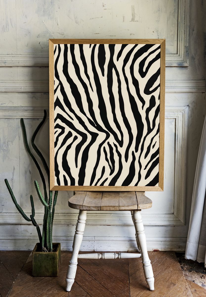 Zebra Stripe Abstract Print room preview