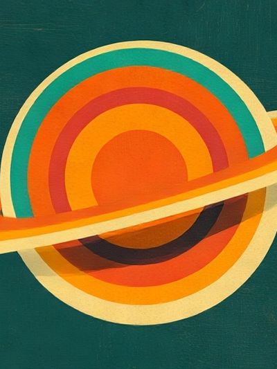 Retro Saturn Abstract Print. poster