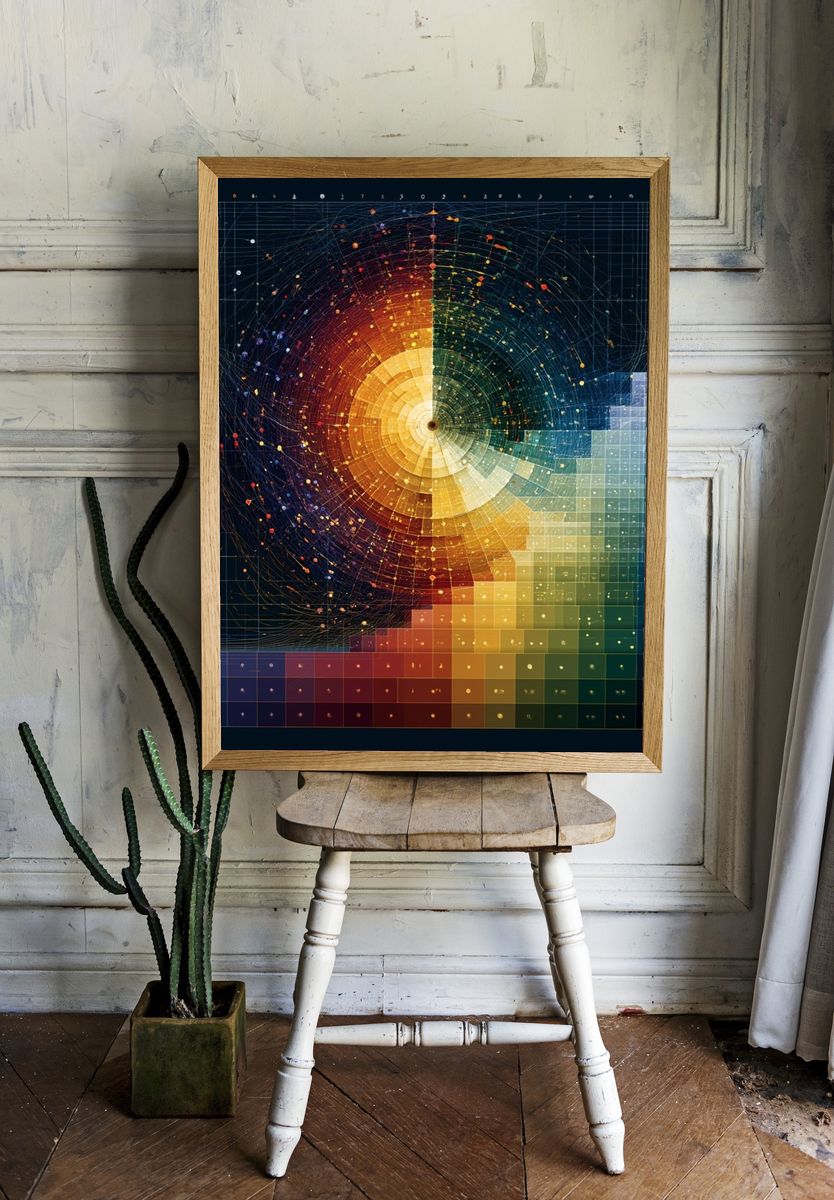 Cosmic Color Wheel Abstract Poster. room preview