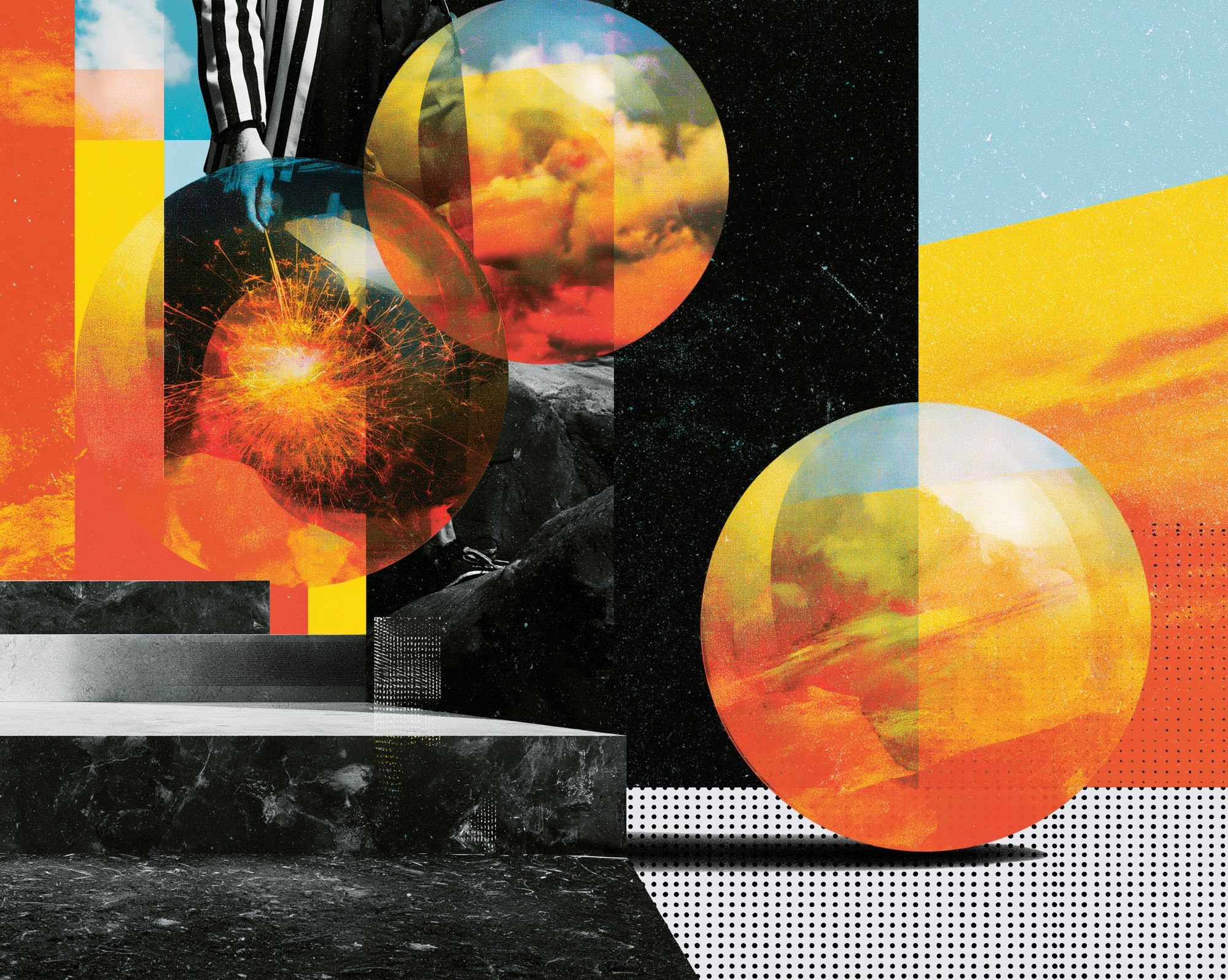 Cosmic Collage Abstract Poster. poster — abstract art