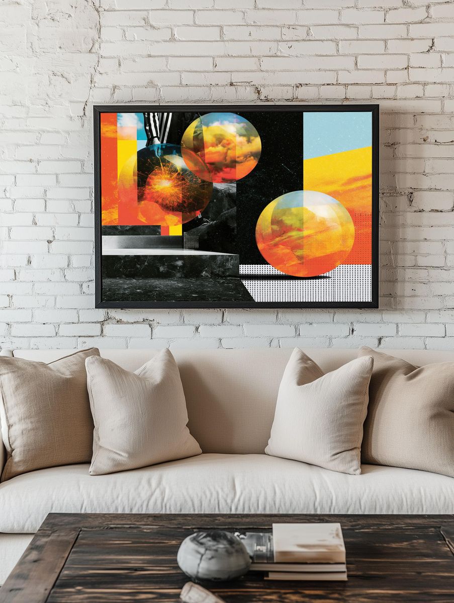Cosmic Collage Abstract Poster. — room view 1