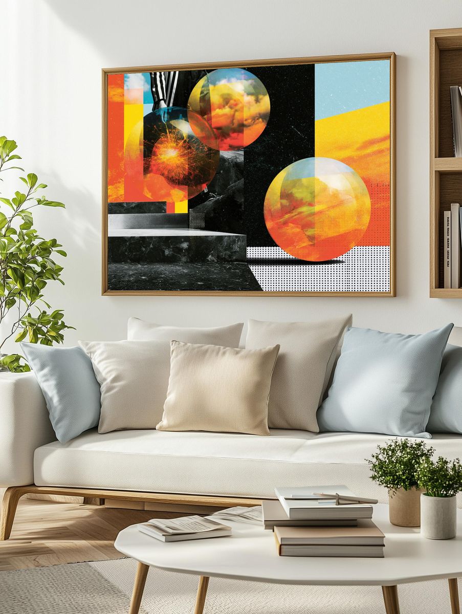 Cosmic Collage Abstract Poster. — room view 2