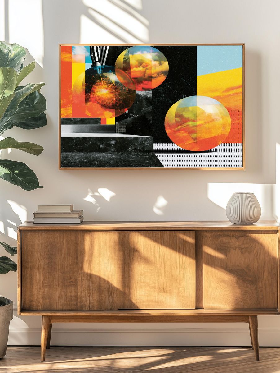 Cosmic Collage Abstract Poster. — room view 3