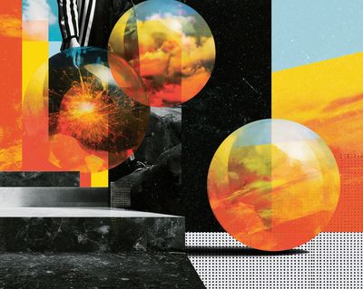 Cosmic Collage Abstract Poster. poster