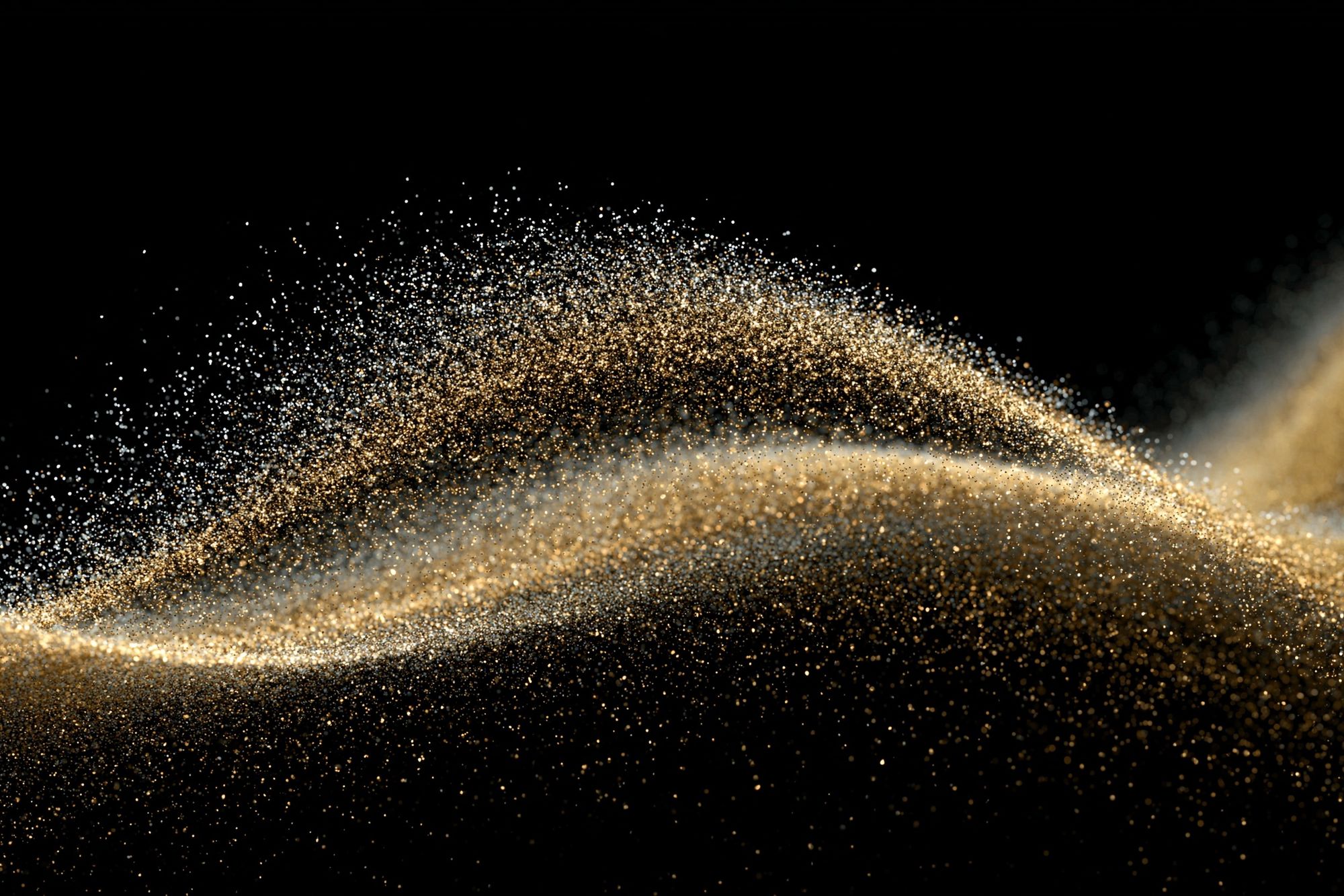 Golden Particle Wave Abstract Poster. poster — abstract art