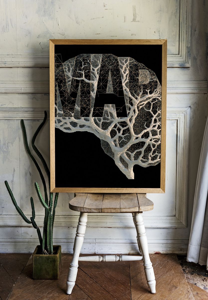 Texas Tree Mesh Abstract Print. room preview
