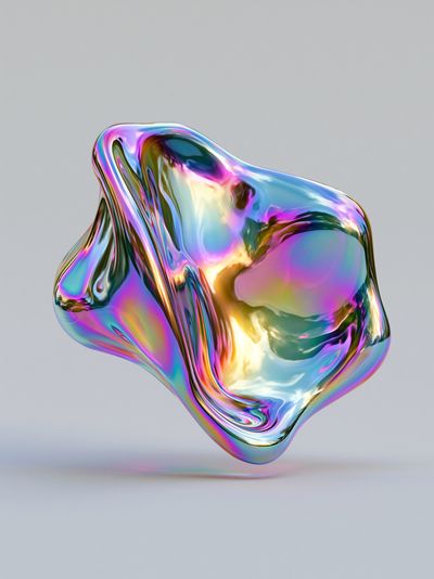 Iridescent Liquid Orb Abstract Poster. poster