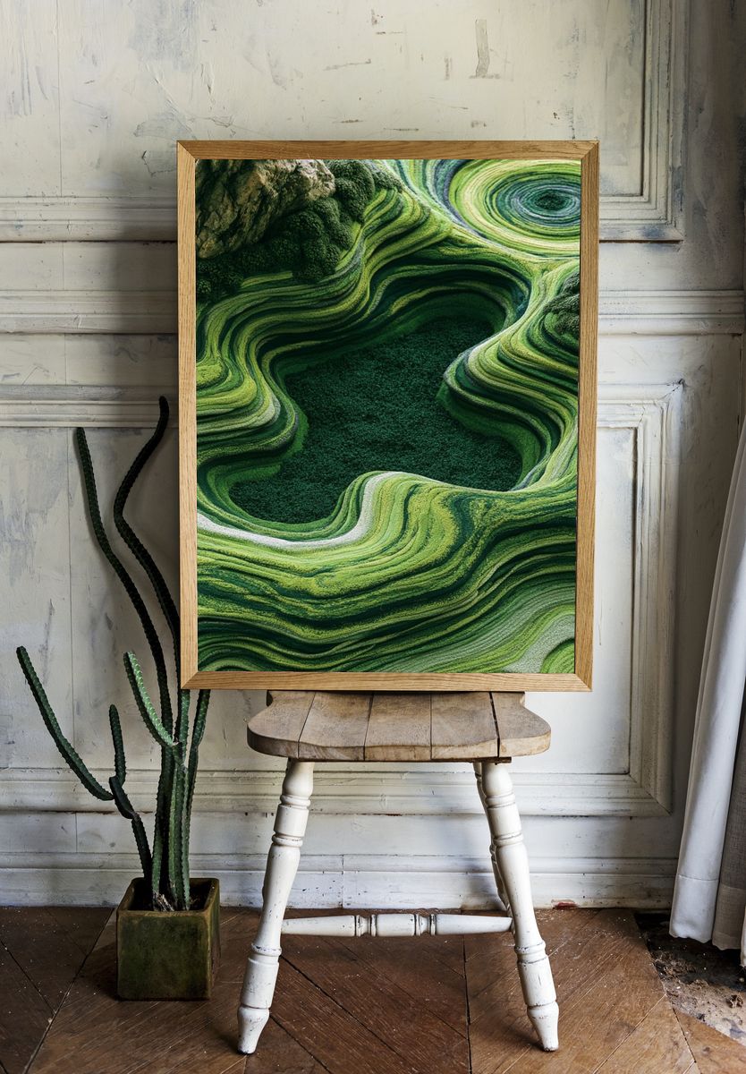 Verdant Topographic Abstract Poster. — room view 1