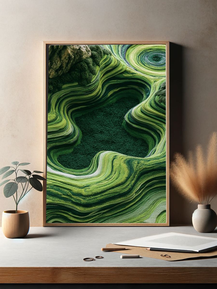 Verdant Topographic Abstract Poster. — room view 2