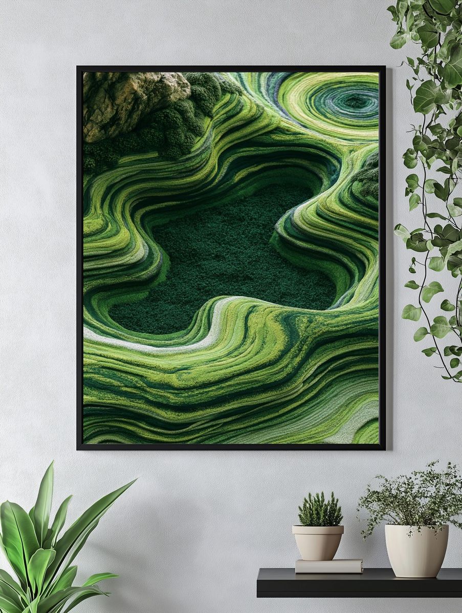Verdant Topographic Abstract Poster. — room view 4