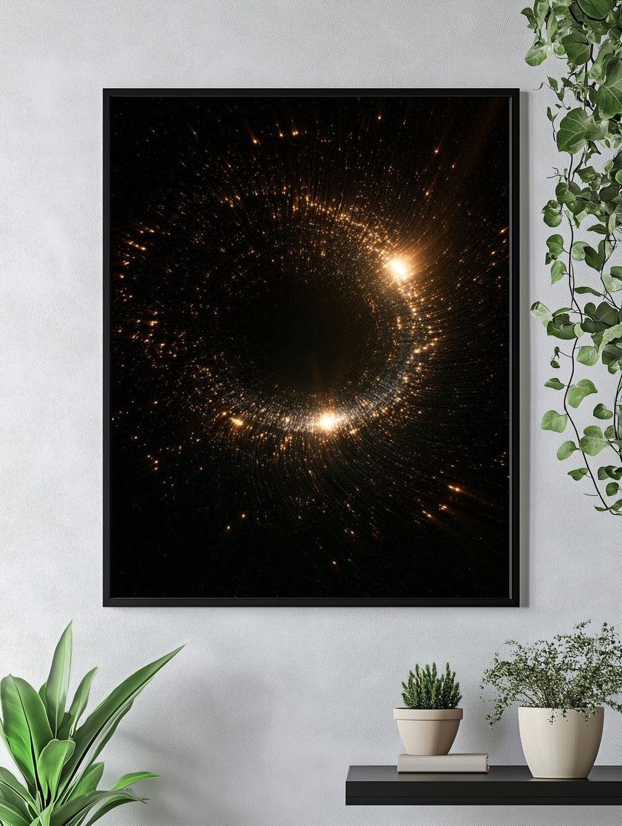 Golden Cosmic Spiral Poster. — room view 4