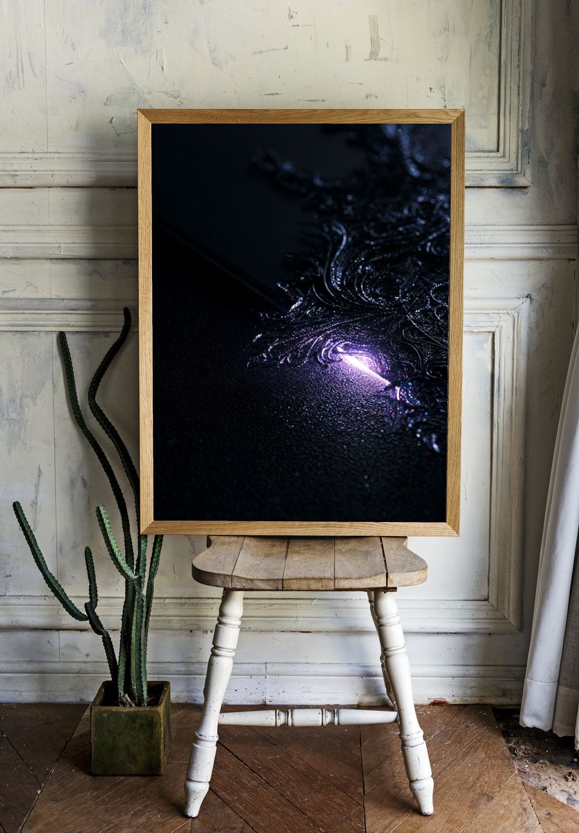 Dark Ornamental Glow Abstract Poster. room preview