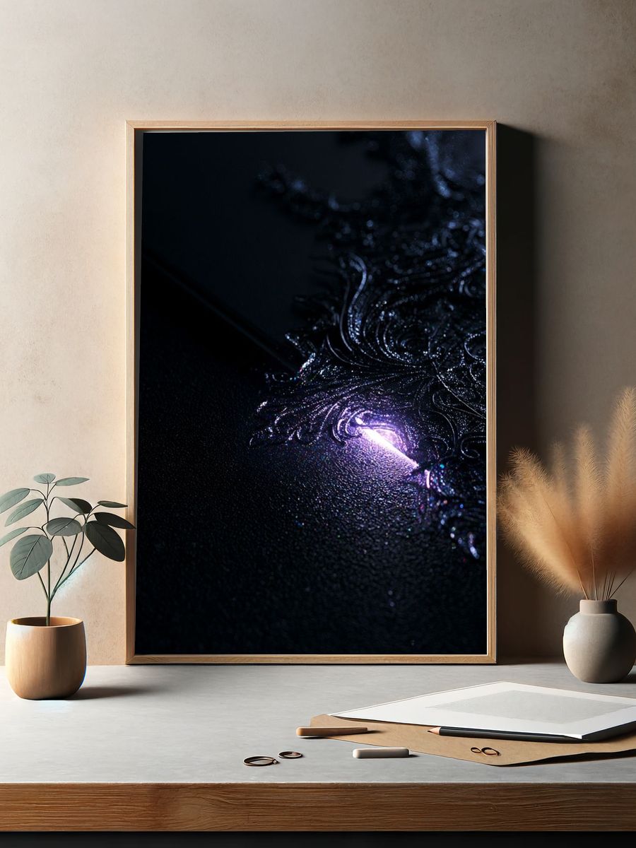 Dark Ornamental Glow Abstract Poster. — room view 2