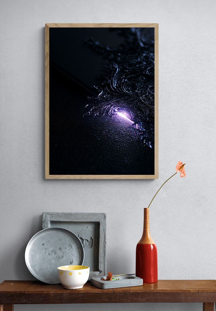 Dark Ornamental Glow Abstract Poster. — room view 3