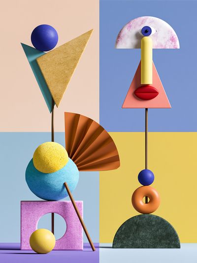 Geometric Faces Abstract Poster. poster