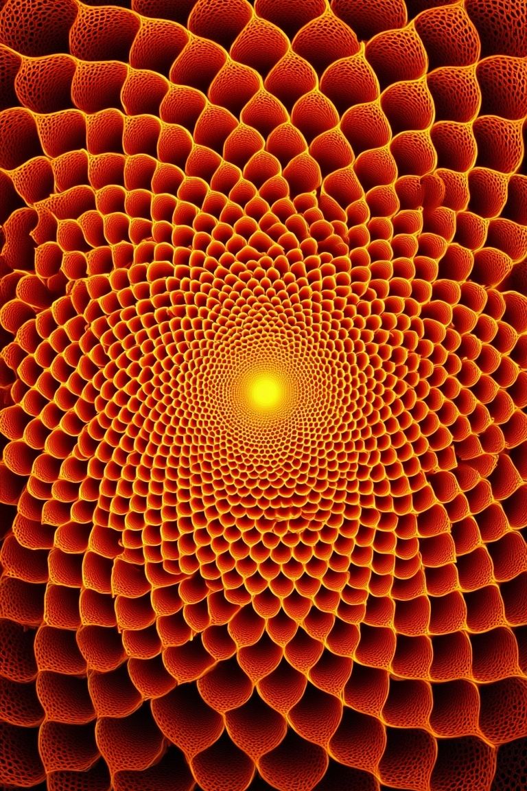 Radiant Orange Spiral Abstract Poster. poster — abstract art