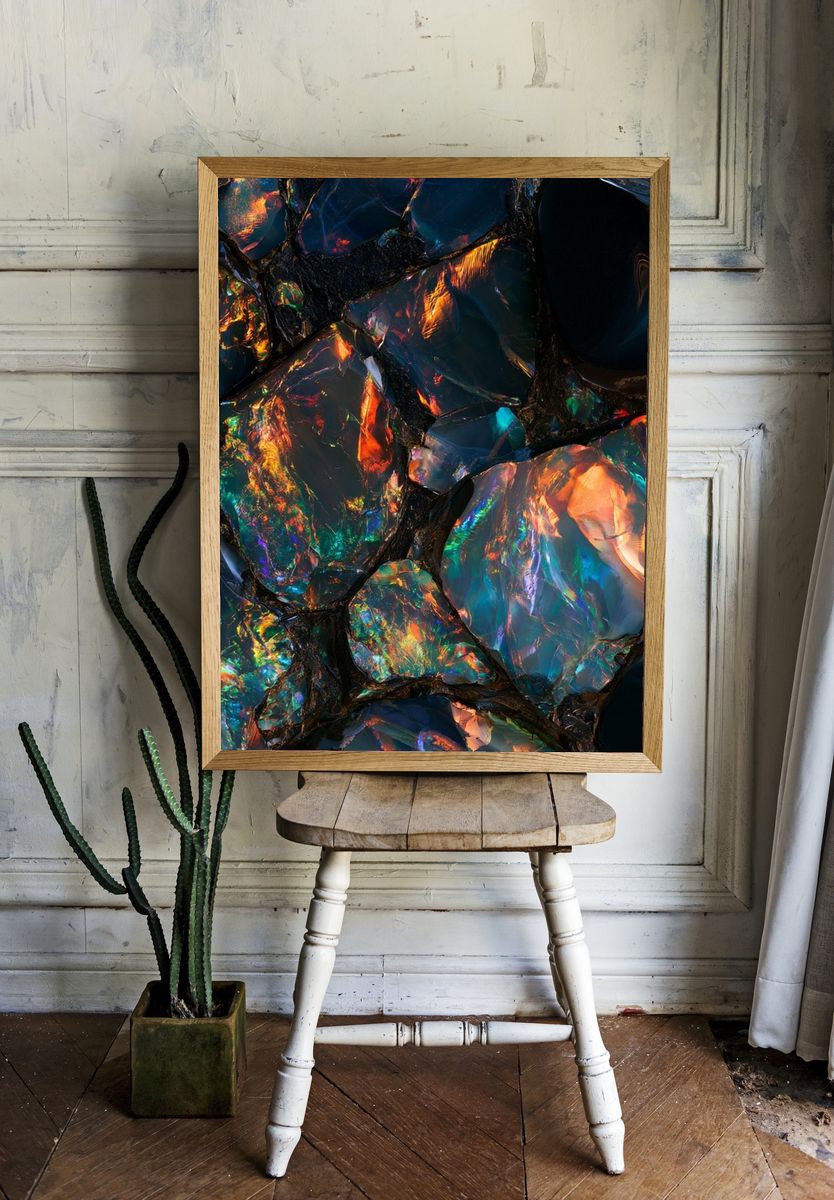 Iridescent Crystal Abstract Poster. room preview