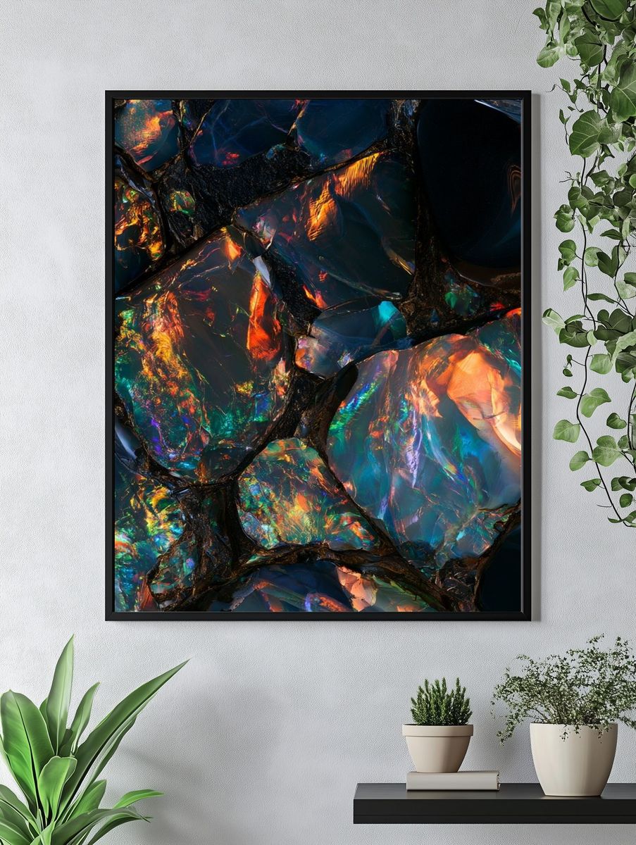 Iridescent Crystal Abstract Poster. — room view 4