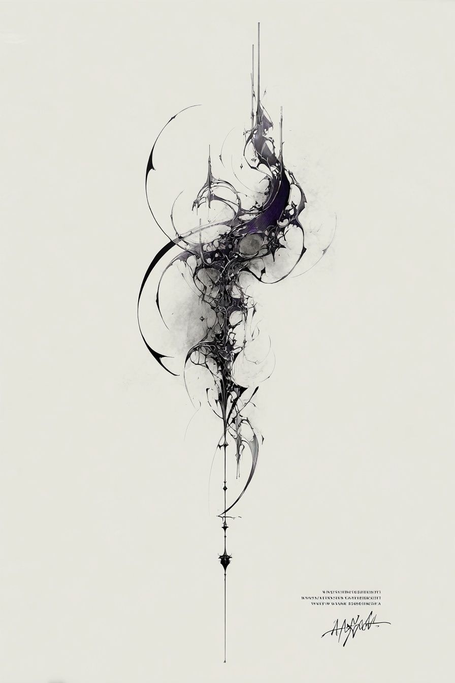 Abstract Ink Spiral Poster. poster — abstract art