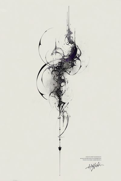 Abstract Ink Spiral Poster. poster print