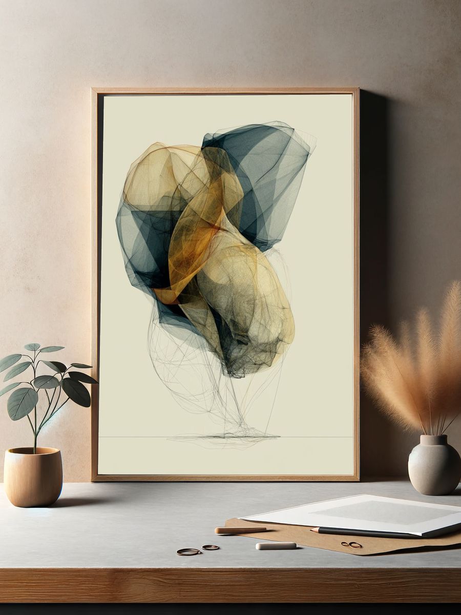 Abstract Veil Forms Poster. — room view 2
