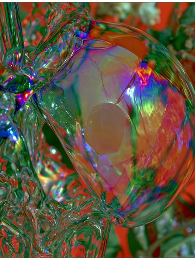 Chromatic Glass Flow Abstract Poster. poster print