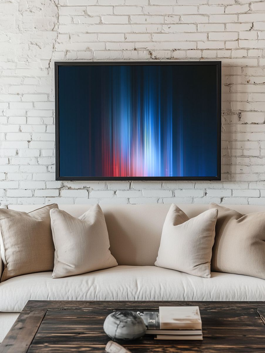 Neon Light Streaks Abstract Poster. room preview