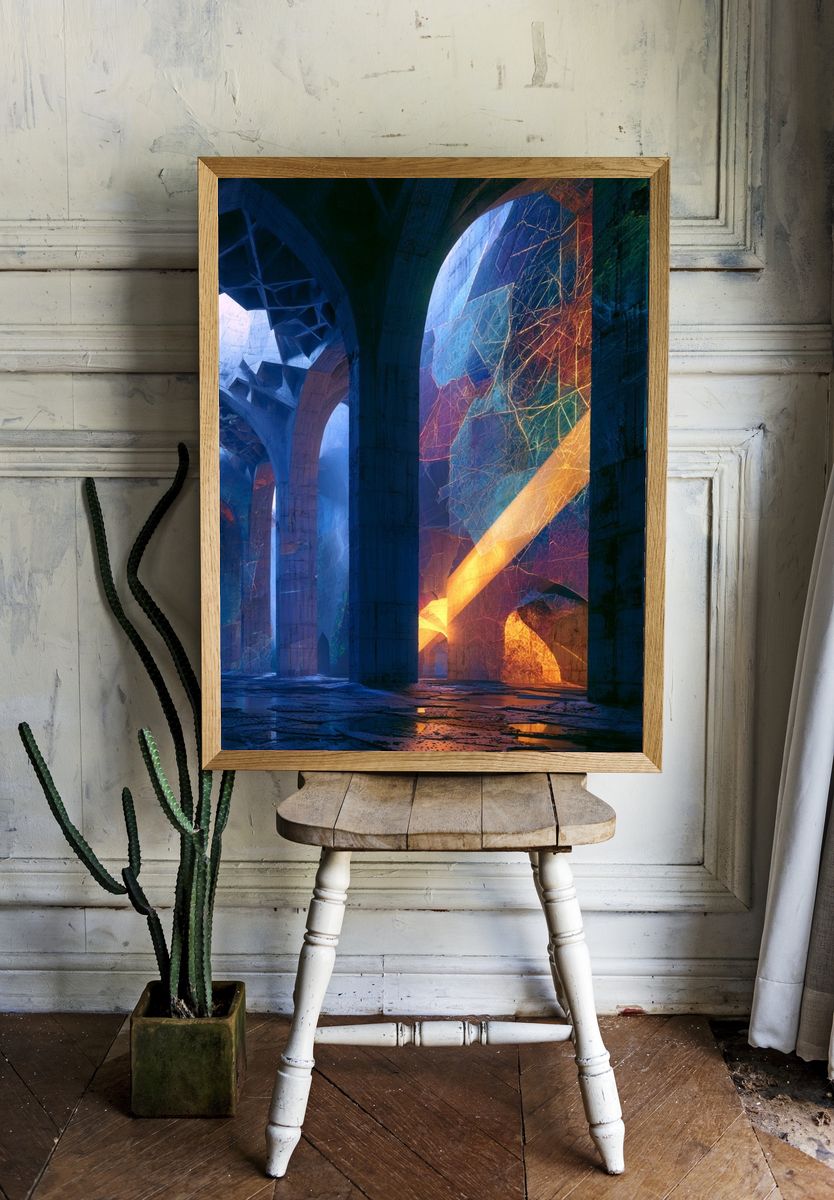 Chromatic Archway Abstract Print. room preview