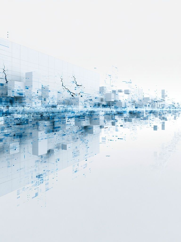Digital Cityscape Abstract Poster. poster — abstract art