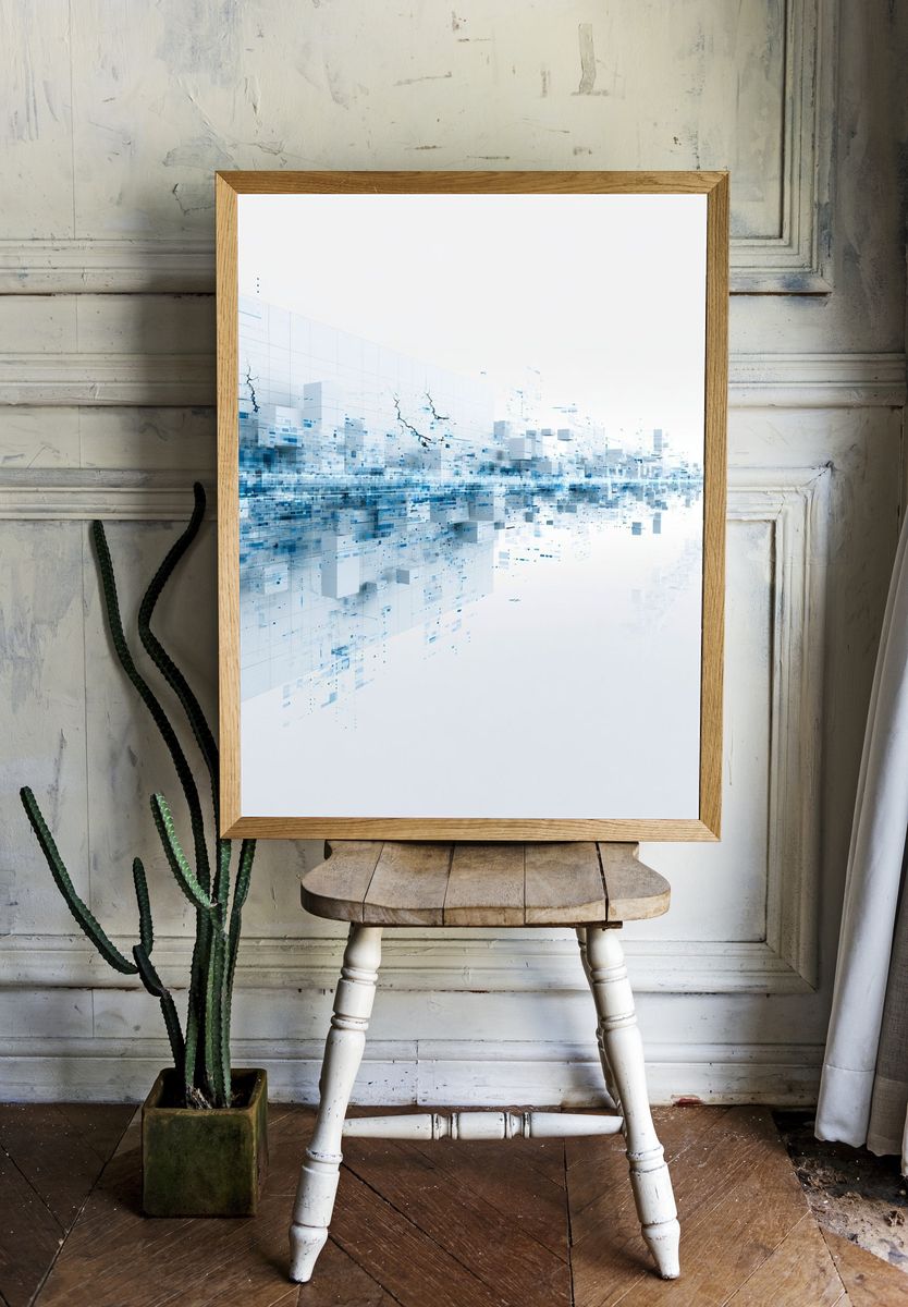 Digital Cityscape Abstract Poster. — room view 1
