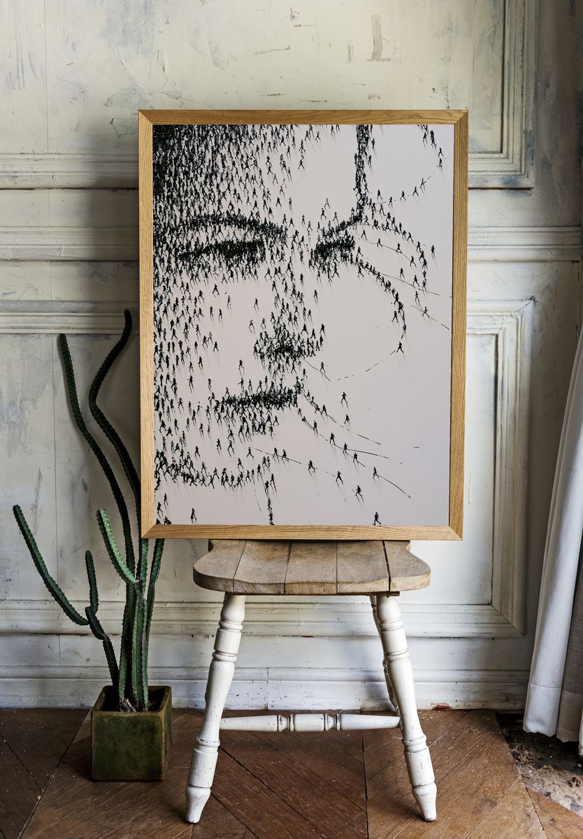 Crowd Silhouette Abstract Print. room preview