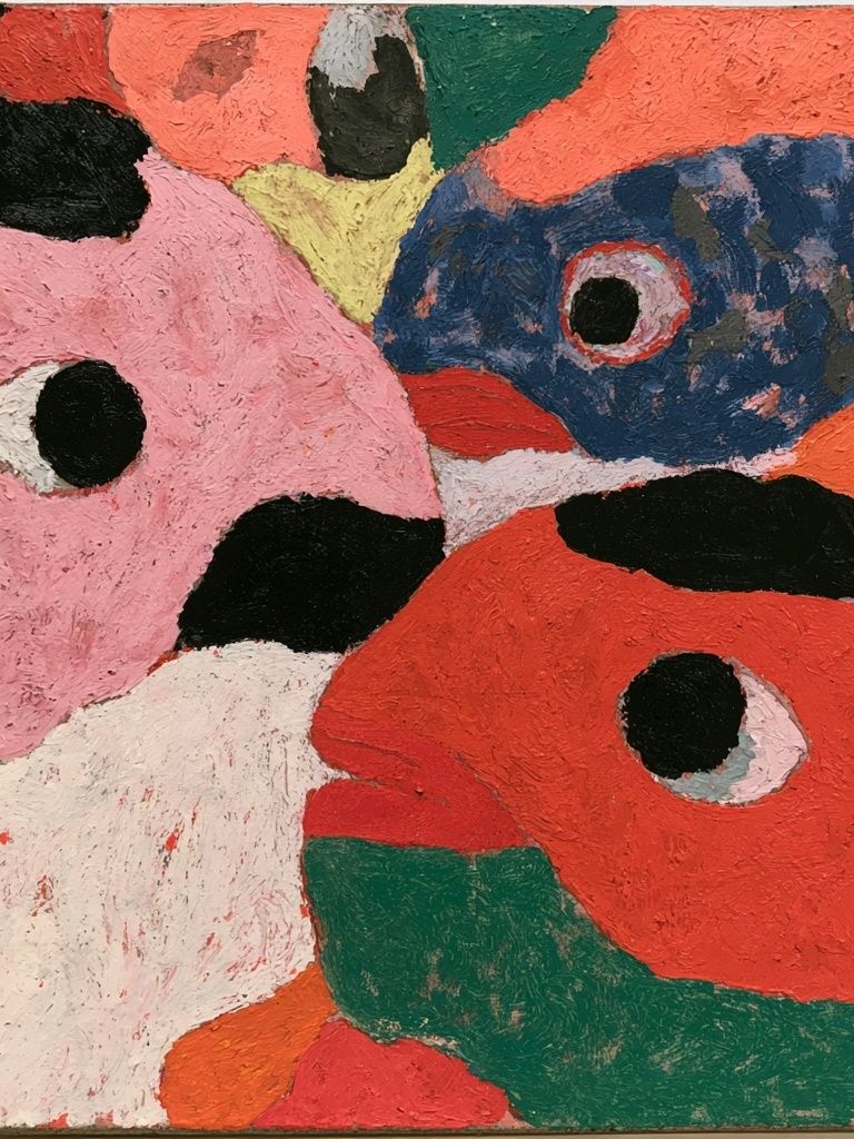 Textured Abstract Faces Poster. poster detail