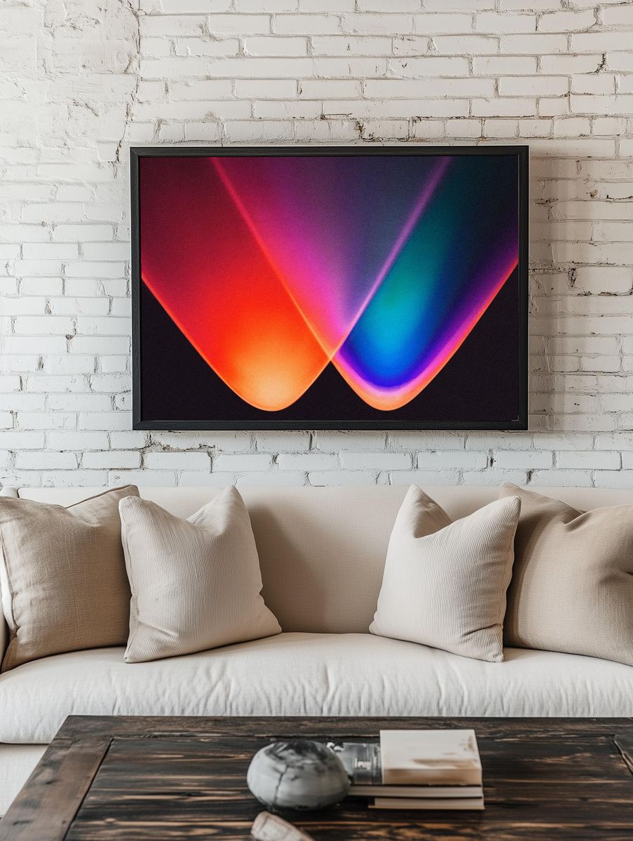 Colorful gradient background neon led. room preview