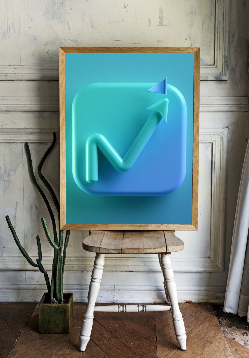 3D Growth Arrow Abstract Poster. — room view 1
