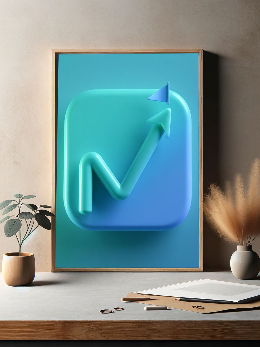 3D Growth Arrow Abstract Poster. — room view 2