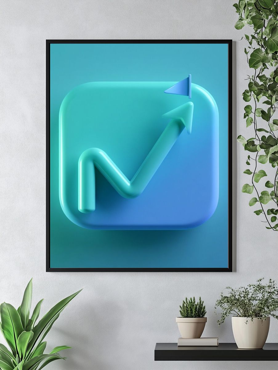 3D Growth Arrow Abstract Poster. — room view 4