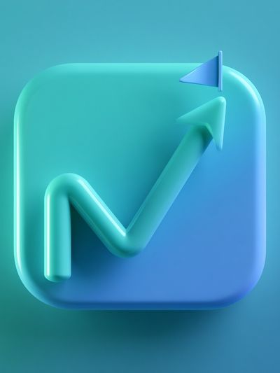 3D Growth Arrow Abstract Poster. poster