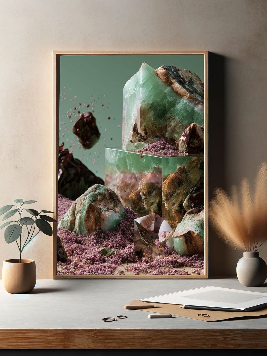 Crystal Landscape Abstract Print. — room view 2