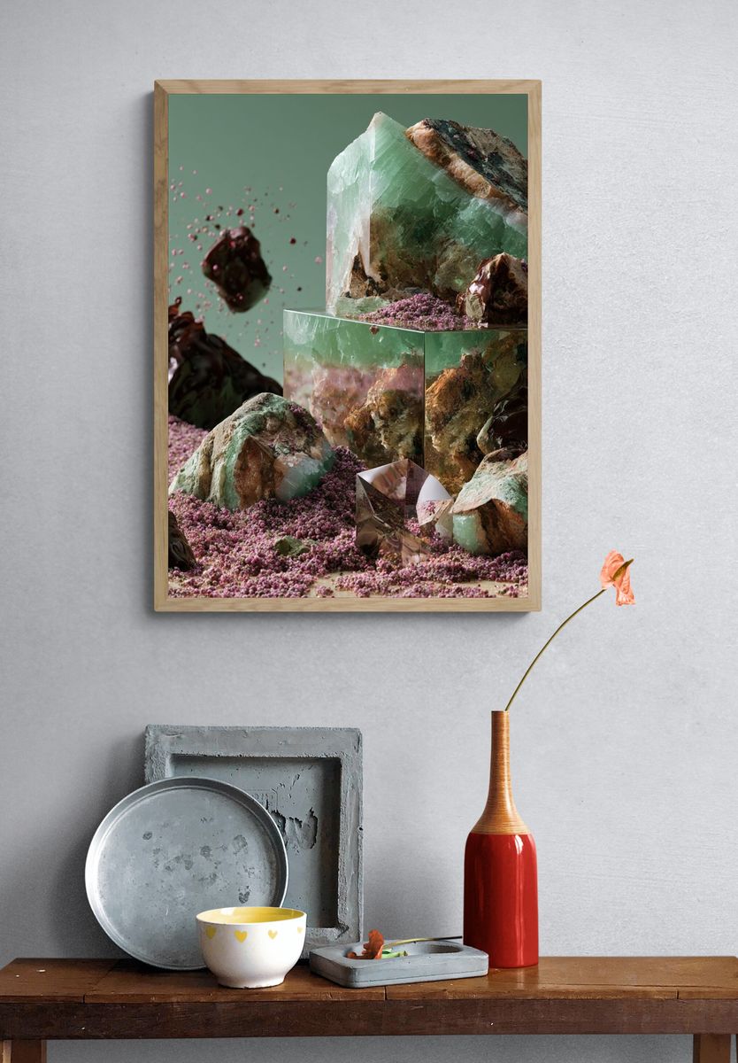Crystal Landscape Abstract Print. — room view 3