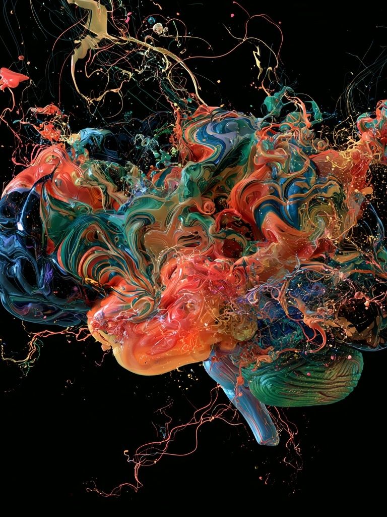 Colorful Abstract Brain Poster. poster detail