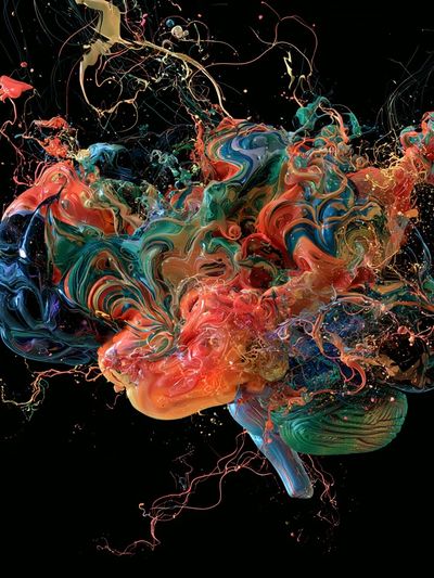 Colorful Abstract Brain Poster. poster