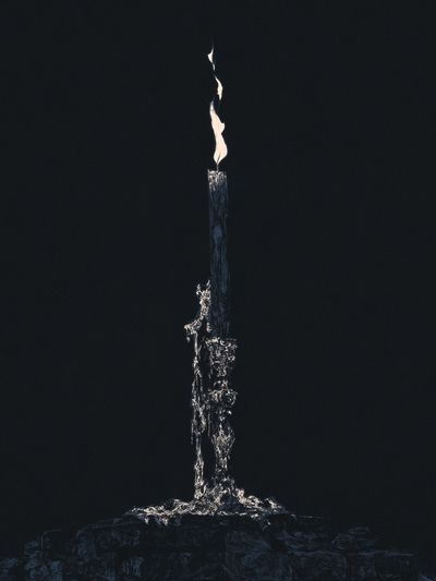 Solitary Flame Abstract Print. poster